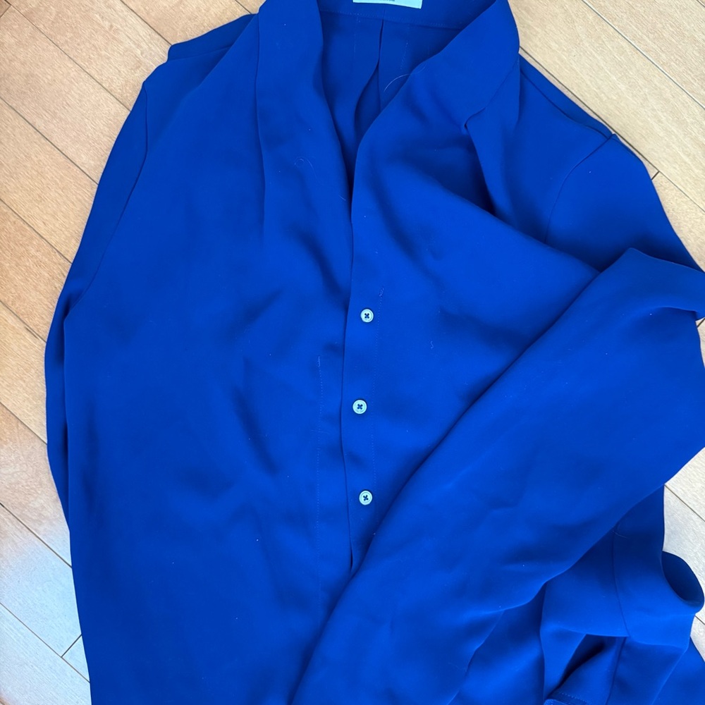 Babaton Cobalt Blue Button-Front Blouse